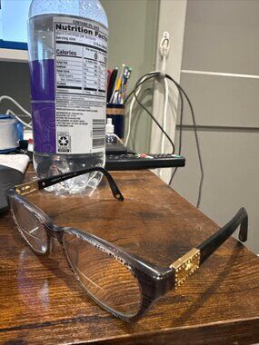 VERSACE Rx-able Eyeglasses VE 3170-B 5002 Grey & Black Frames with Crystals